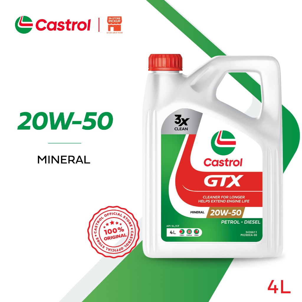 Castrol GTX 20W-50 Motor Yağı 4 Litre