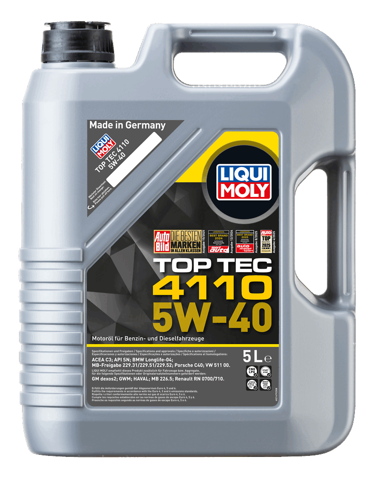 LIQUI MOLY 5W-40 Motor Yağı Tam Sentetik Top Tec 4110 5 Litre (21479)