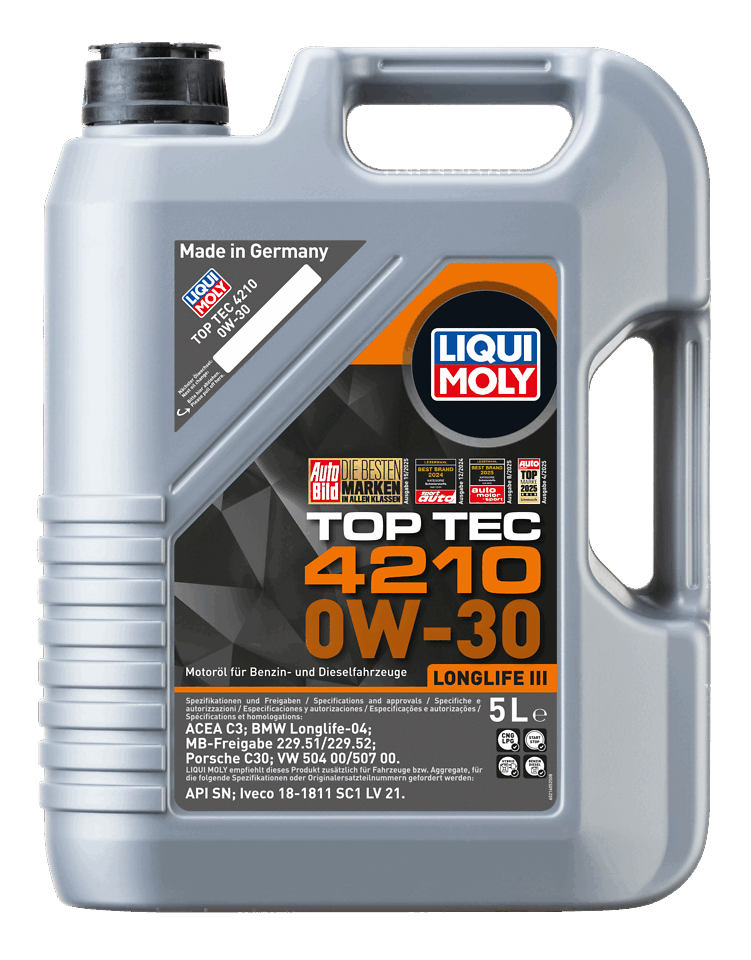 LIQUI MOLY 0W-30 Motor Yağı Tam Sentetik Top Tec 4210 5 Litre (21605)