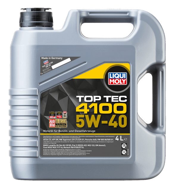 LIQUI MOLY 5W-40 Motor Yağı Tam Sentetik Top Tec 4100 4 Litre (2195)